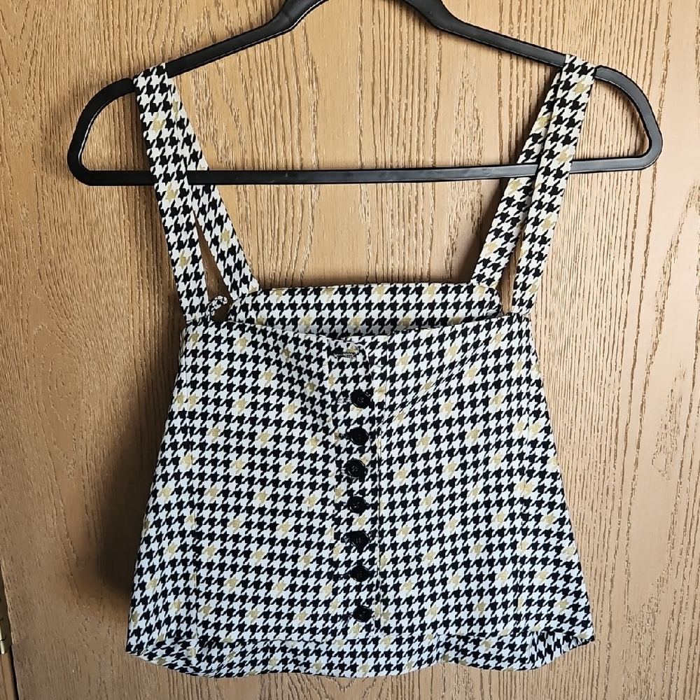 Stylish Houndstooth Women's Top & Skirt